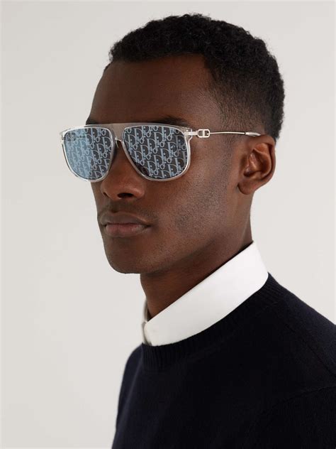 dior men's mirrored geometric metal sunglasses